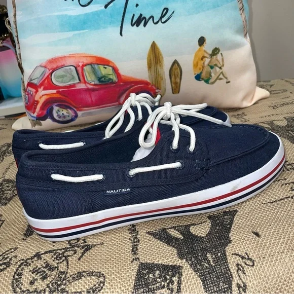 Nautica Spinnaker Navy Boat Shoes Size 7.5 - Picture 11 of 11